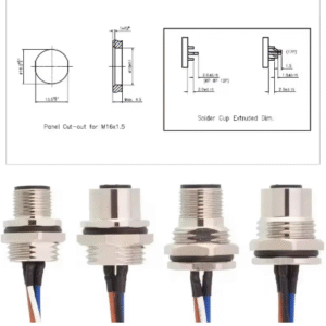 M16 M12 PG9 Muhtelif ölçülerde pano tipi konnektör